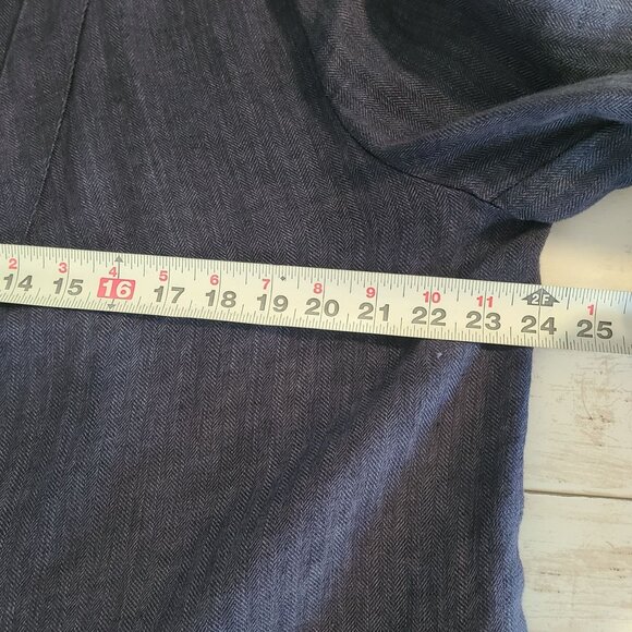 Coldwater Creek Linen Herringbone Tweed Open Front Jacket Classic Staple Lg - Picture 6 of 8